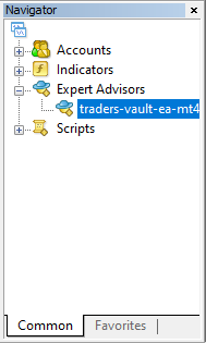 Navigator > Expert Advisors