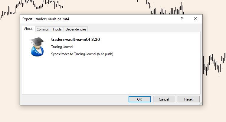 EA settings pop-up