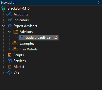 Navigator > Expert Advisors