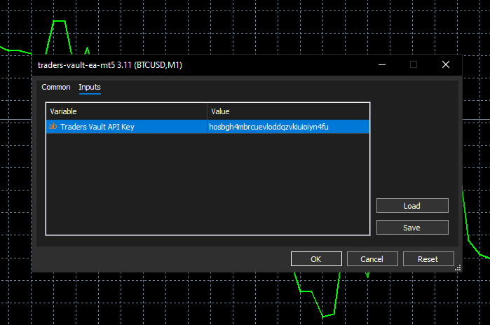 EA Inputs tab
